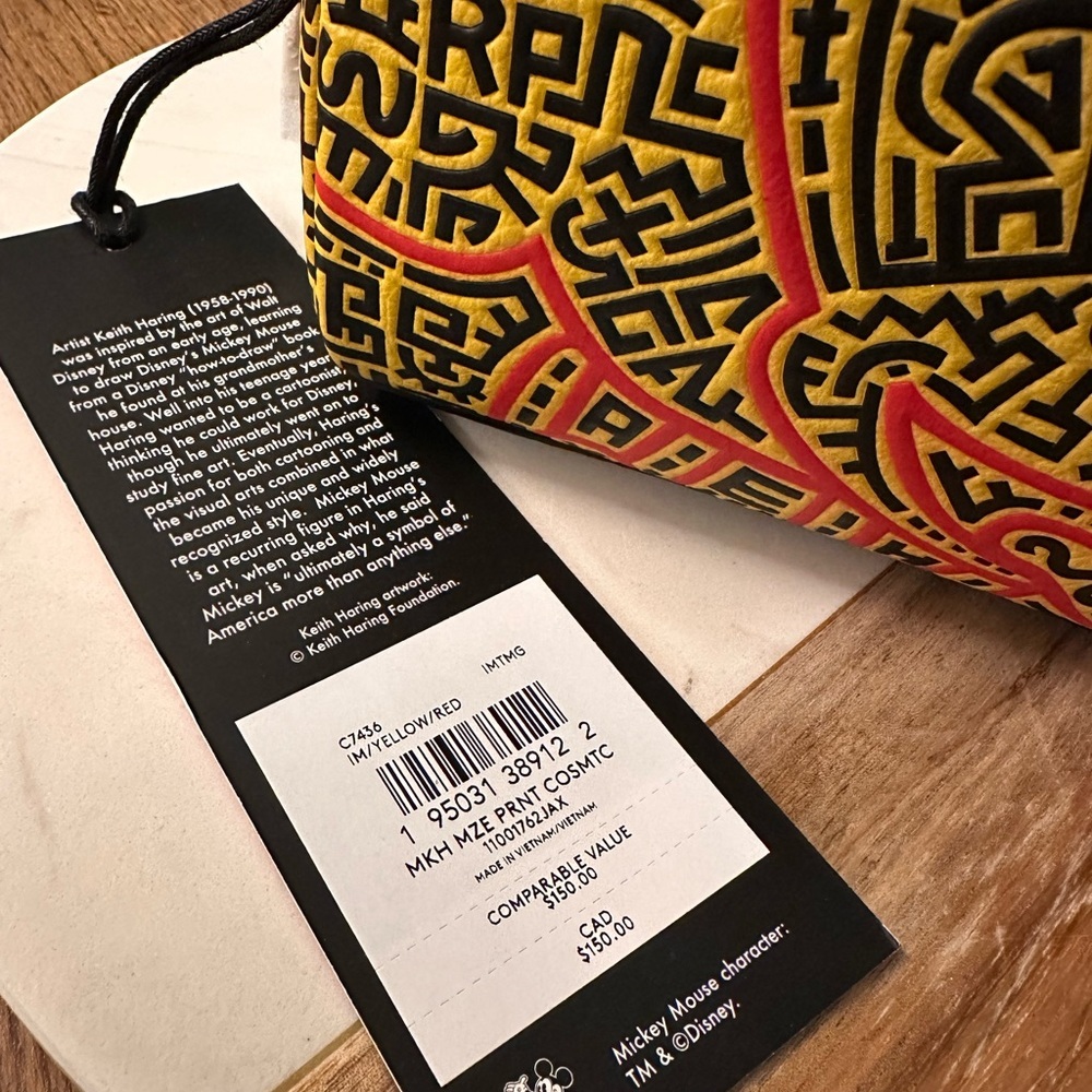 NWT! NEW! Coach Mickey Mouse x Keith Harring Pouch Limited Edition Cosmetic Bag - Picture 3 of 5